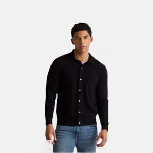 Quince Men's Mongolian Cashmere Button Down Sweater Black L / New with tags